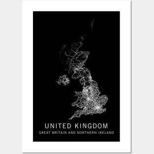 United Kingdom Road Map Posters and Art